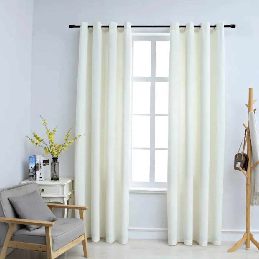 Pimennysverhot renkailla 2 kpl sametti kerma 140x245 cm
