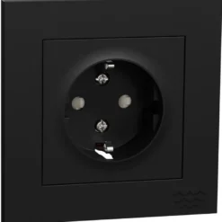 Pistorasia ELKO Plus 1-osainen/16A/250V/IP21 UPR, musta, Ocean Plastic