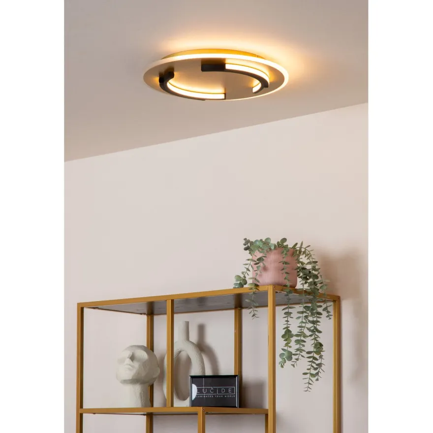 Plafondi Lucide Andreas, Ø39.6cm, IP20, 30W, kulta