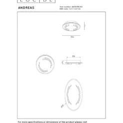 Plafondi Lucide Andreas, Ø39.6cm, IP20, 30W, kulta