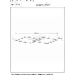 Plafondi Lucide Arianne, 41x41cm, IP20, 23W, musta