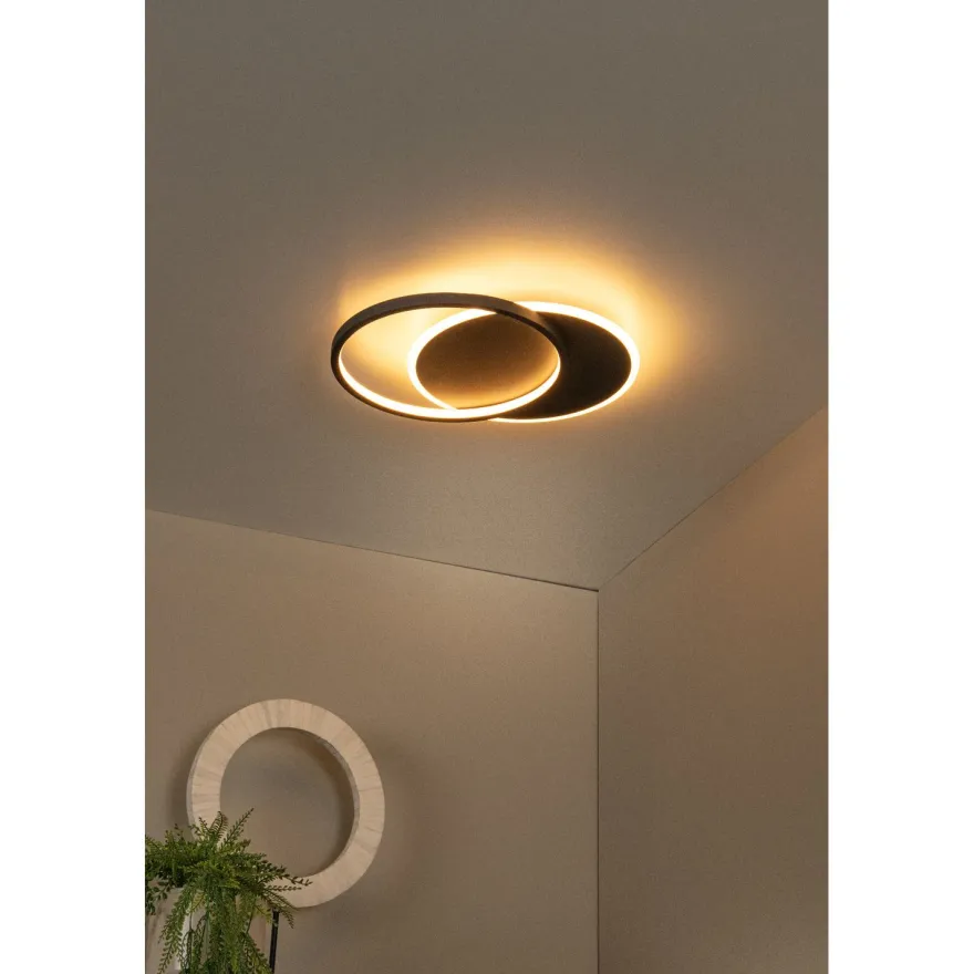 Plafondi Lucide Axelle, Ø29.5cm, IP20, 24W, musta