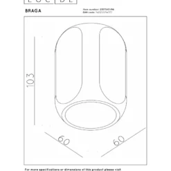 Plafondi Lucide Braga, 6x6cm, IP20, ruskea
