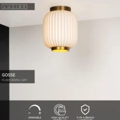 Plafondi Lucide Gosse, Ø19.5cm, IP20, valkoinen