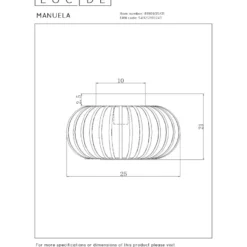 Plafondi Lucide Manuela, Ø25cm, IP20, valkoinen