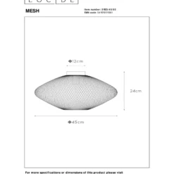 Plafondi Lucide Mesh, Ø45cm, IP20, eri värejä