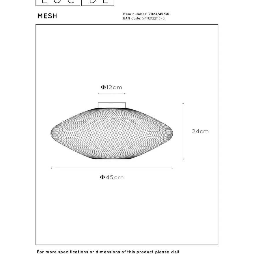 Plafondi Lucide Mesh, Ø45cm, IP20, eri värejä