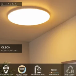 Plafondi Lucide Olson, Ø45cm, IP44, 45W,