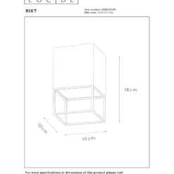 Plafondi Lucide Rixt, 10x10cm, IP20, musta