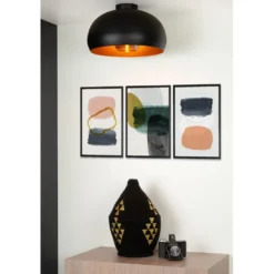 Plafondi Lucide Sharan, Ø38cm, IP20, musta