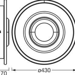 Plafondi Osram Orbis Cristally 430mm 50W CCT valkoinen