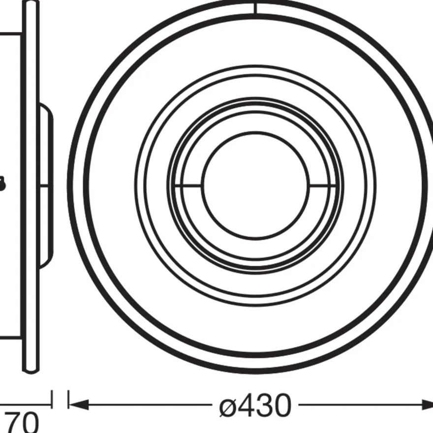 Plafondi Osram Orbis Cristally 430mm 50W CCT valkoinen