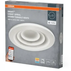 Plafondi Osram Smart+ Matter Spiral White 500mm Tunable White valkoinen