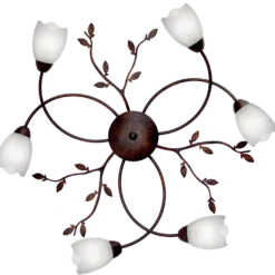 Plafondi Sessak Cecilia K6710-6R, Ø 70cm, metalli, antiikkiruskea