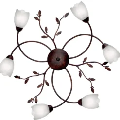 Plafondi Sessak Cecilia K6710-6R, Ø 70cm, metalli, antiikkiruskea