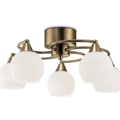 Plafondi Sessak Iris 5-osainen K11010-5A, Ø 50cm, metalli, antiikkimessinki