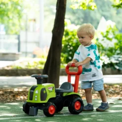 Potkutraktori Falk Claas, ohjauspyörällä, äänimerkillä ja työntökahvalla