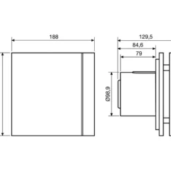 Puhallin Thermex Silent 100 CHRZ Design