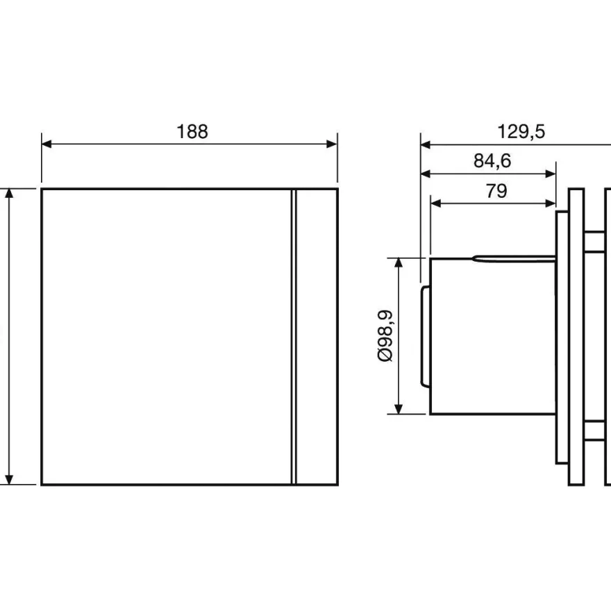 Puhallin Thermex Silent 100 CHRZ Design