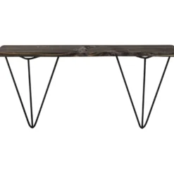 Puinen seinähylly Linento Furniture Gladiolus, leveys 60cm, ruskea/musta