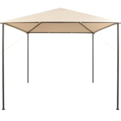 Puutarhakatos/paviljonki 3x3, teräs, beige