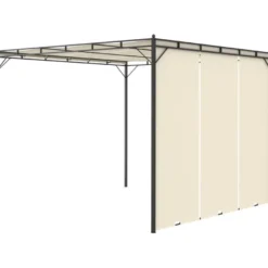 Puutarhan huvimaja sivuverholla 3x3x2,25m cm kerma