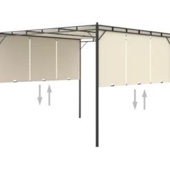 Puutarhan huvimaja sivuverholla 3x3x2,25m cm kerma