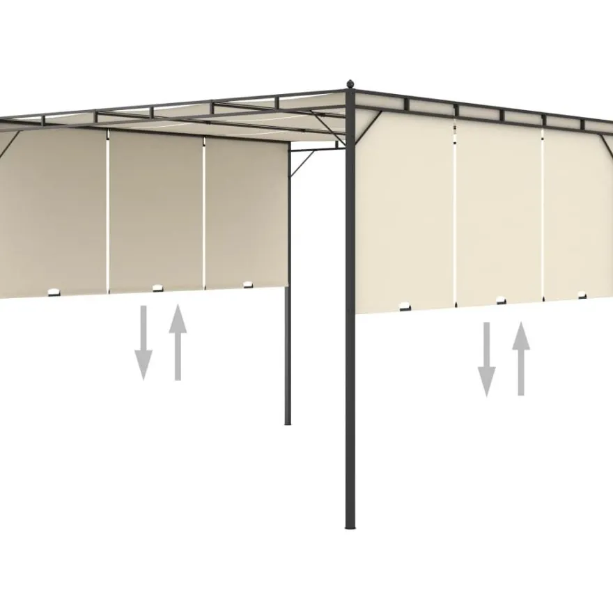 Puutarhan huvimaja sivuverholla 3x3x2,25m cm kerma