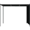 Puutarhapergola rullattavalla katolla 3x3 m antrasiitti (49324)
