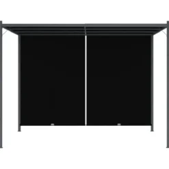 Puutarhapergola rullattavalla katolla 3x3 m antrasiitti (49324)