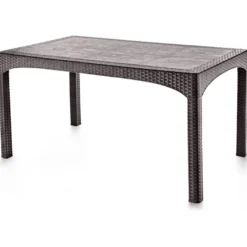 Puutarhapöytä Linento Garden Rattan, 90x150cm, tummanruskea
