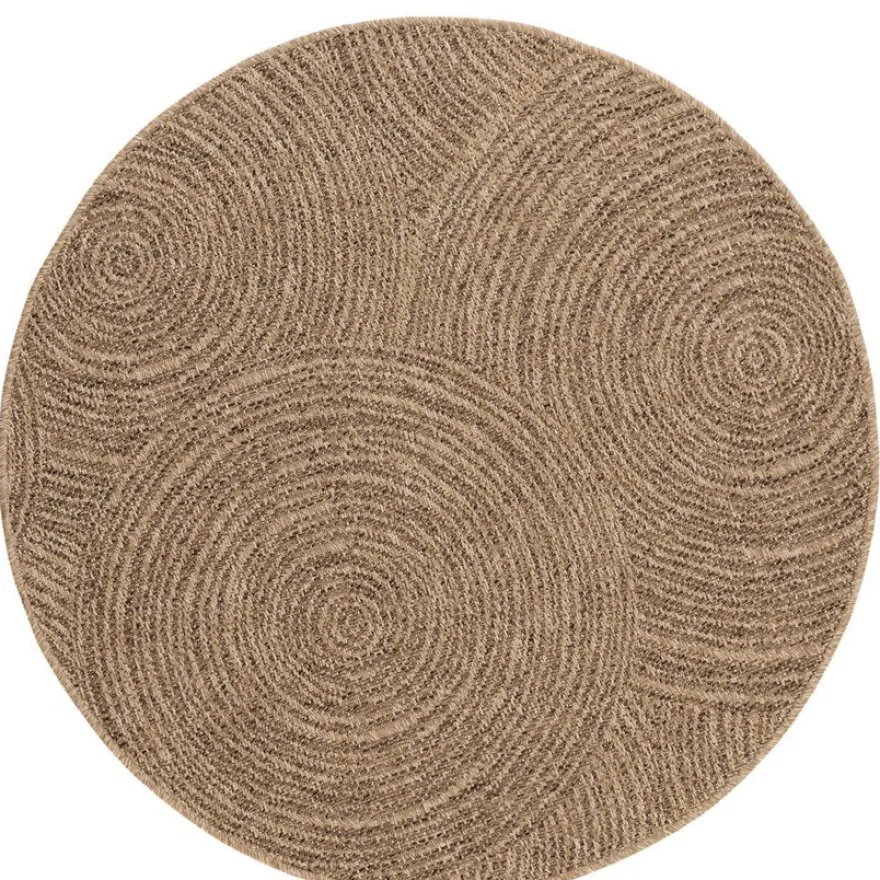 Pyöreä matto Benina Natural Sun, sisä- ja ulkokäyttöön, ruskea, eri kokoja