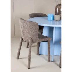 Pyöreä ruokailuryhmä Venture Home, Ø110cm sininen Bootcut-pöytä + 4 Astoria-tuolia, bouclé