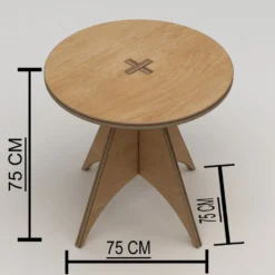 Pyöreä ruokapöytä Linento Furniture Arcus, ø75cm, ruskea