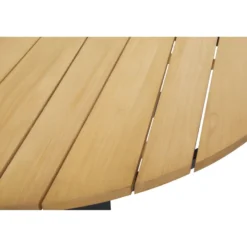 Pyöreä ruokapöytä ulos Brafab Laurion, Ø150cm, tiikki/musta