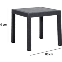 Pöytä Linento Garden Rattan antrasiitti
