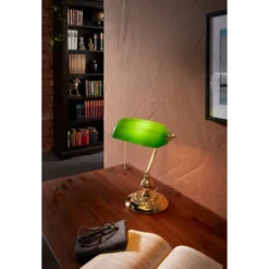 Pöytävalaisin Eglo Banker, 60W, 390x275mm, E27, IP20, vihreä/messinki