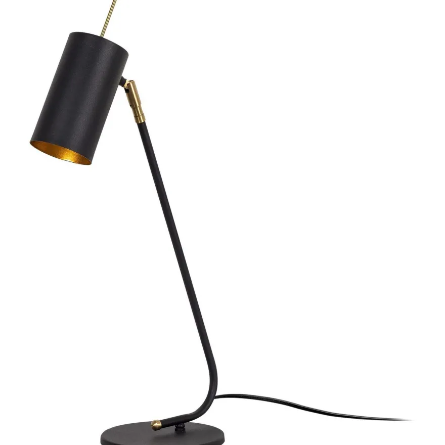 Pöytävalaisin Linento Lighting Clovis, musta/kulta