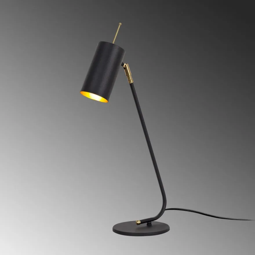 Pöytävalaisin Linento Lighting Clovis, musta/kulta