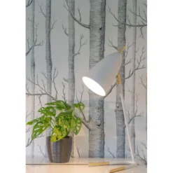 Pöytävalaisin Sessak Aiden, mattavalkoinen/messinki