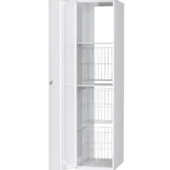 Pyykkikaappi Polaria 300x1700x530 mm, vasenkätinen, sylinterilukko, 3 koria + 2 hyllyä