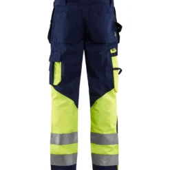 Riipputaskuhousut Blåkläder 1529 Highvis, sininen/keltainen, 100% puuvilla