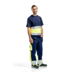 Riipputaskuhousut Blåkläder 1529 Highvis, sininen/keltainen, 100% puuvilla