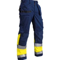 Riipputaskuhousut Blåkläder 1529 Highvis, sininen/keltainen, 100% puuvilla