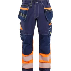 Riipputaskuhousut Blåkläder 1794 Highvis, mariininsininen/huomioväri