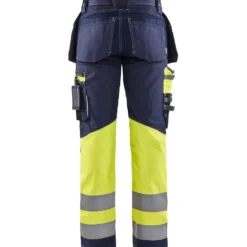 Riipputaskuhousut Blåkläder 1794 Highvis, mariininsininen/huomioväri