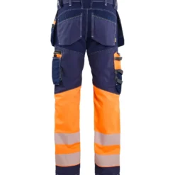 Riipputaskuhousut Blåkläder 1794 Highvis, mariininsininen/huomioväri