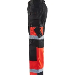 Riipputaskuhousut Blåkläder 1508 Highvis, musta/punainen