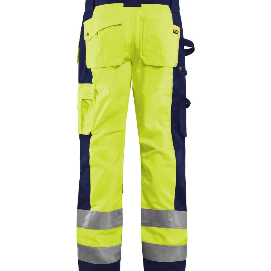 Riipputaskuhousut Blåkläder 1533 Highvis, keltainen/sininen