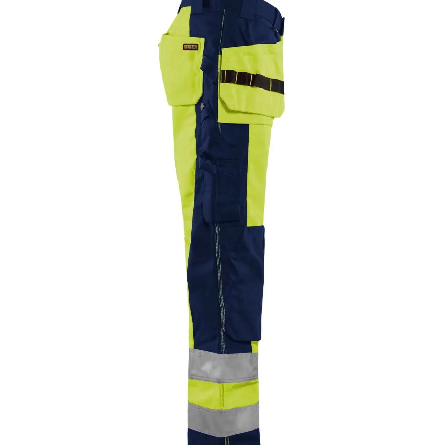 Riipputaskuhousut Blåkläder 1533 Highvis, keltainen/sininen